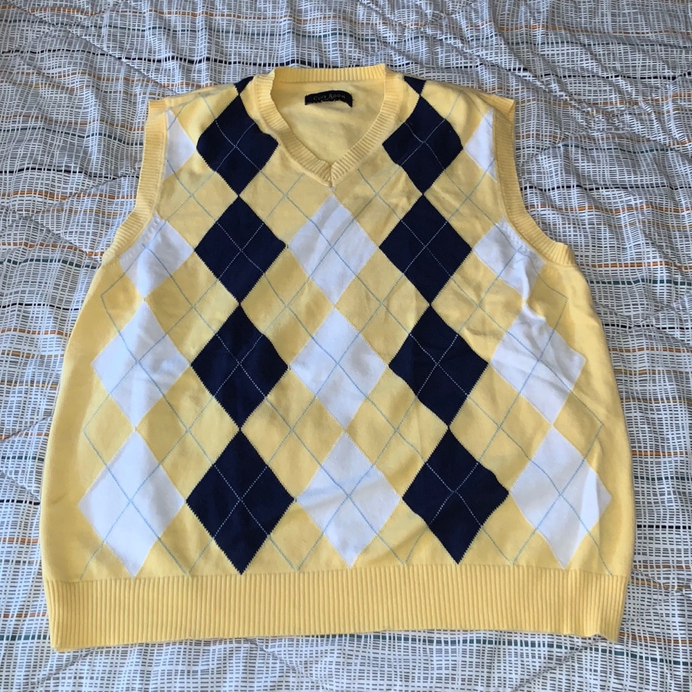 Argyle yellow sweater vest